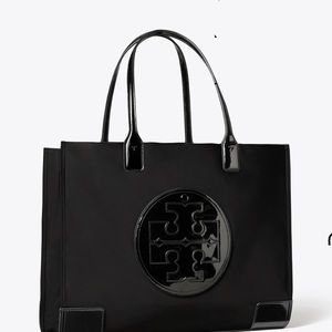 Tory Burch Black Large Ella Patent Tote Bag